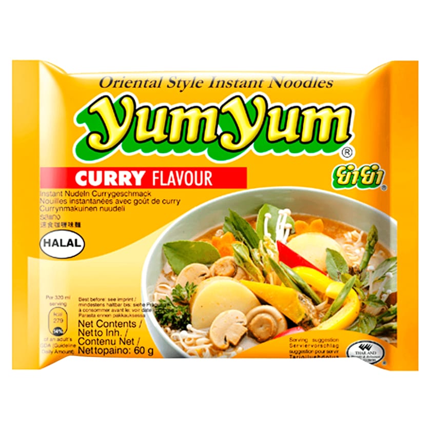 Yum Yum Instant Nudelsuppe Currygeschmack 60g